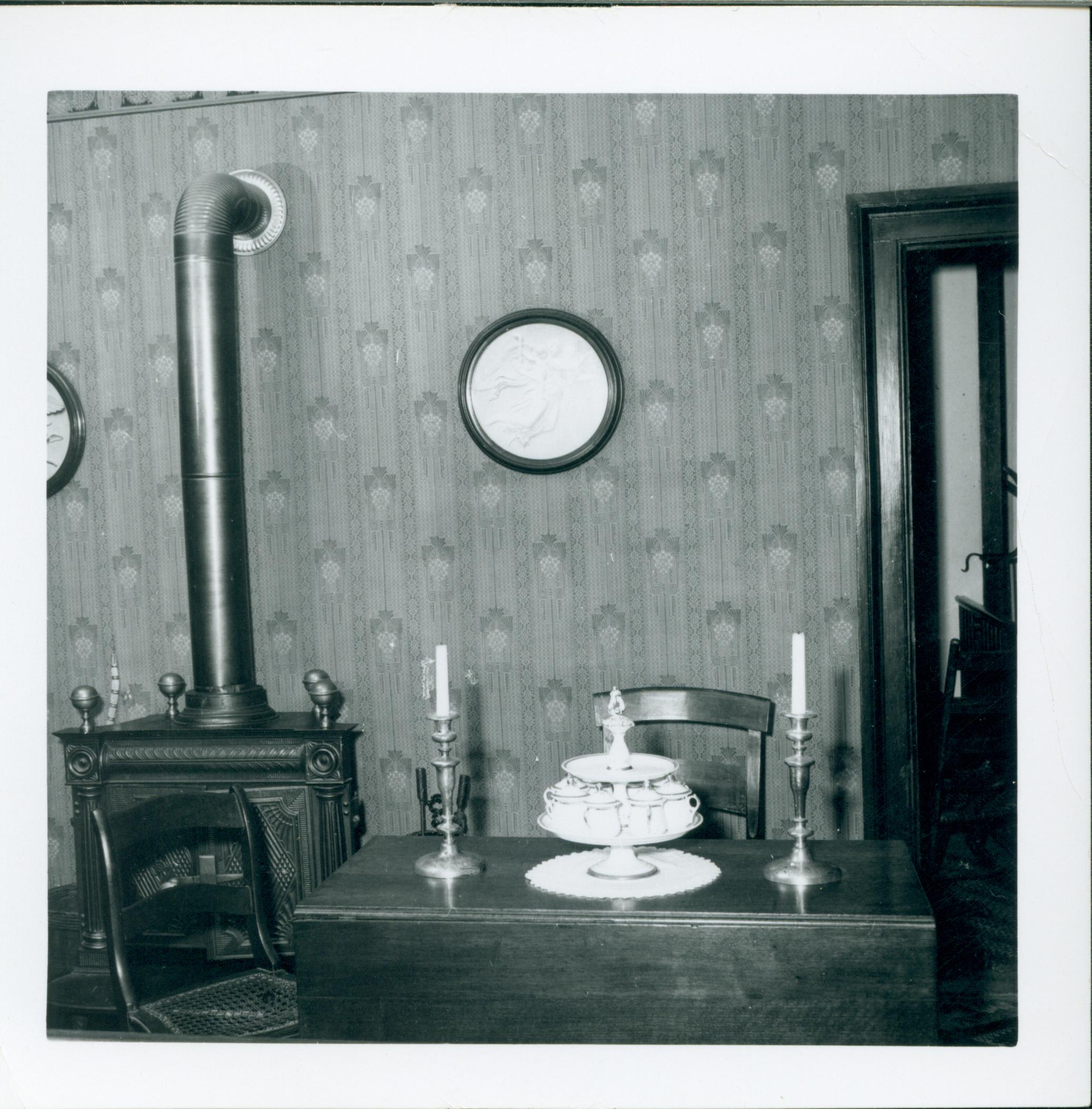 Sylabub set - White with gold rim Dining Room, Negative # 7, See Classification # 7 Lincoln, home, Dining Room, furnishings