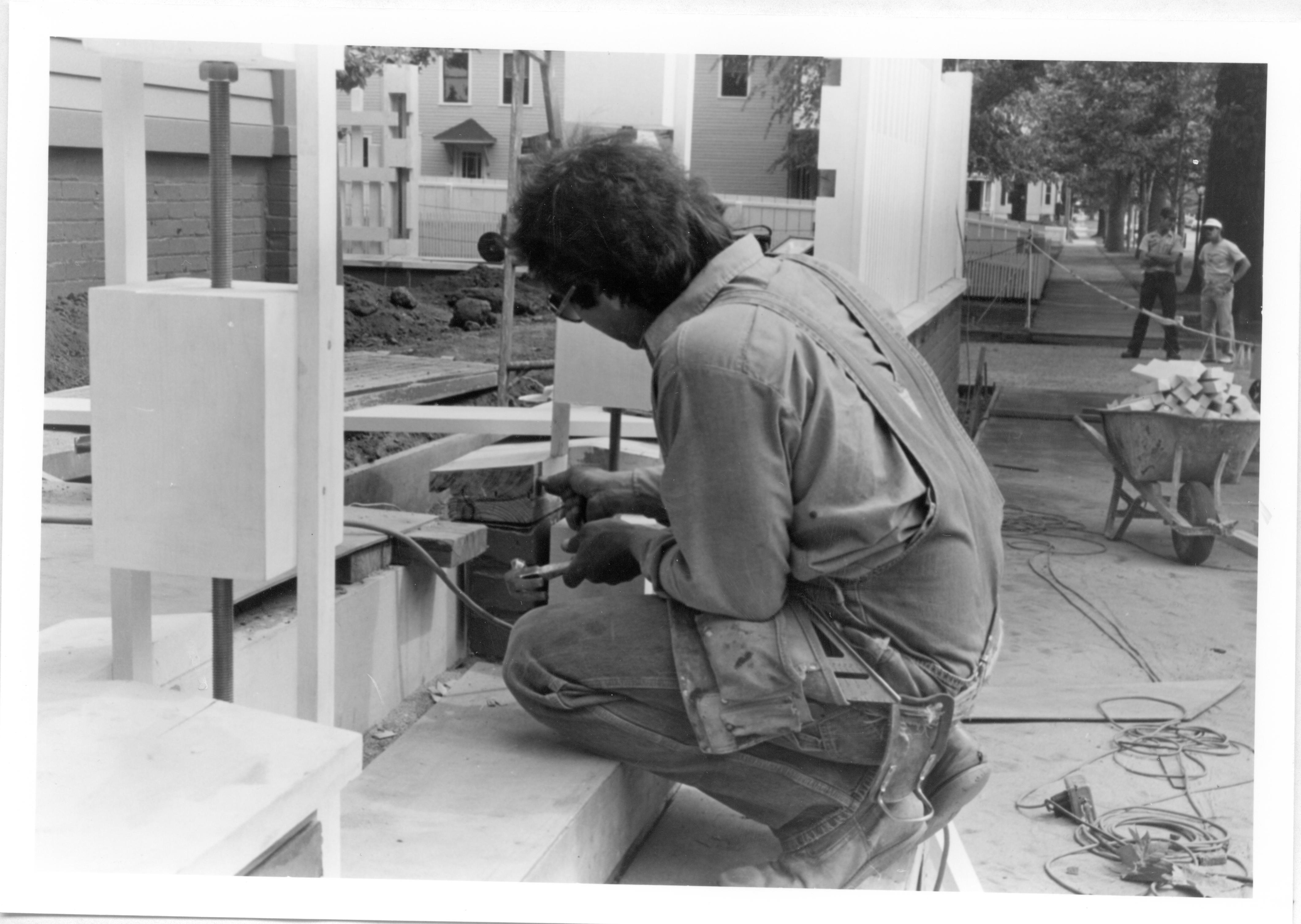 NA Lincoln Home, Restoration, Worker, Stairs, Front