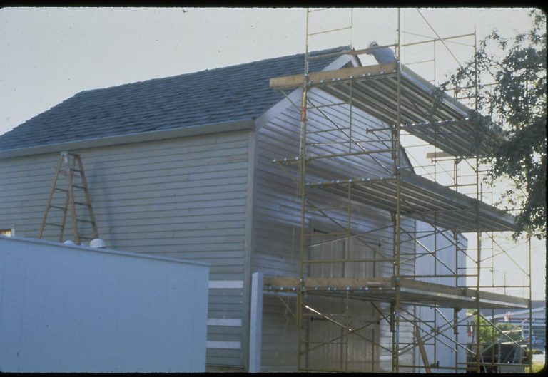 Repro - M.F., LIHO Carriage House slide sleeve (Archives-Lincoln Home Restoration) Lincoln, Home, Restoration, Scaffolding