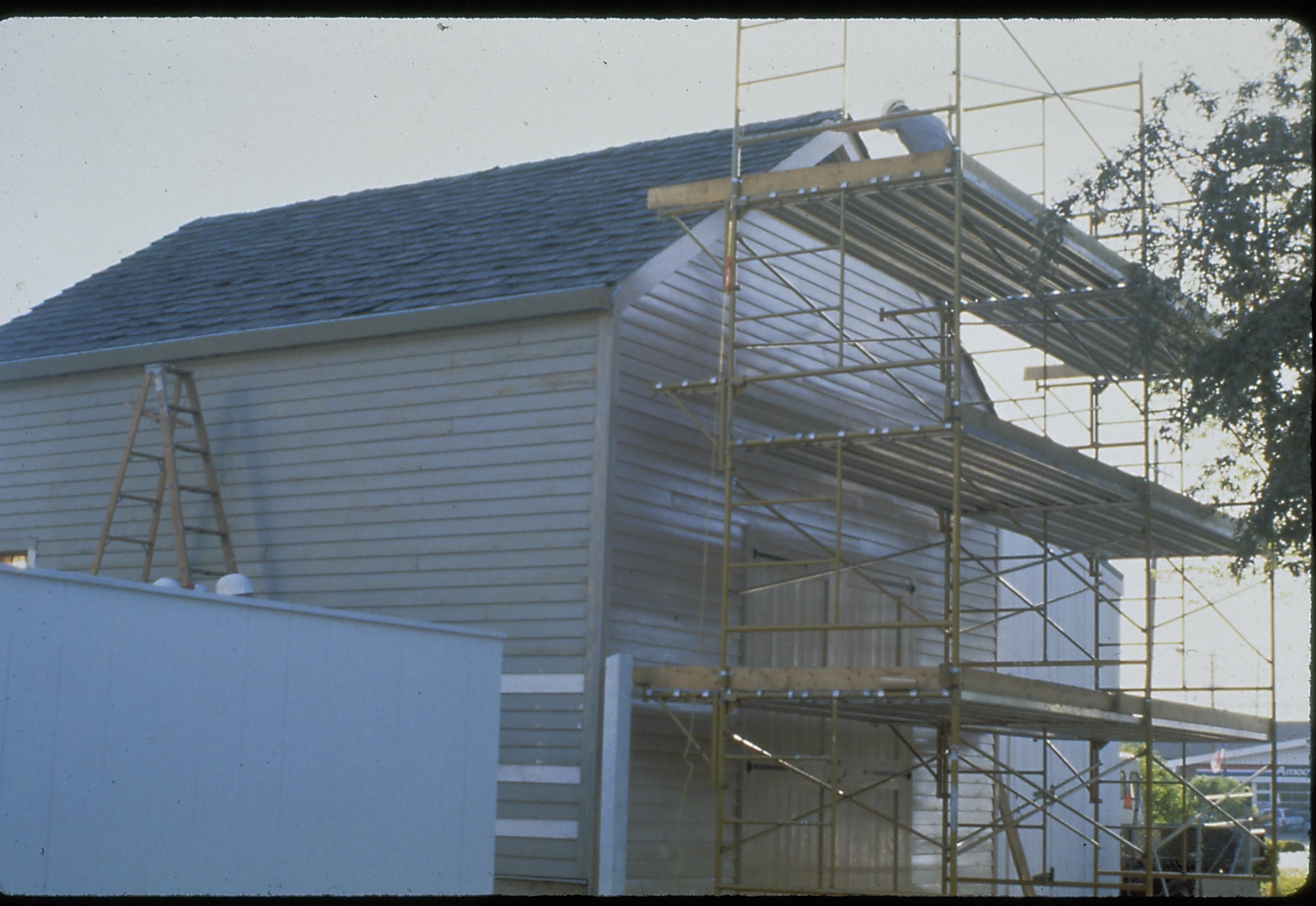 Repro - M.F., LIHO Carriage House slide sleeve (Archives-Lincoln Home Restoration) Lincoln, Home, Restoration, Scaffolding