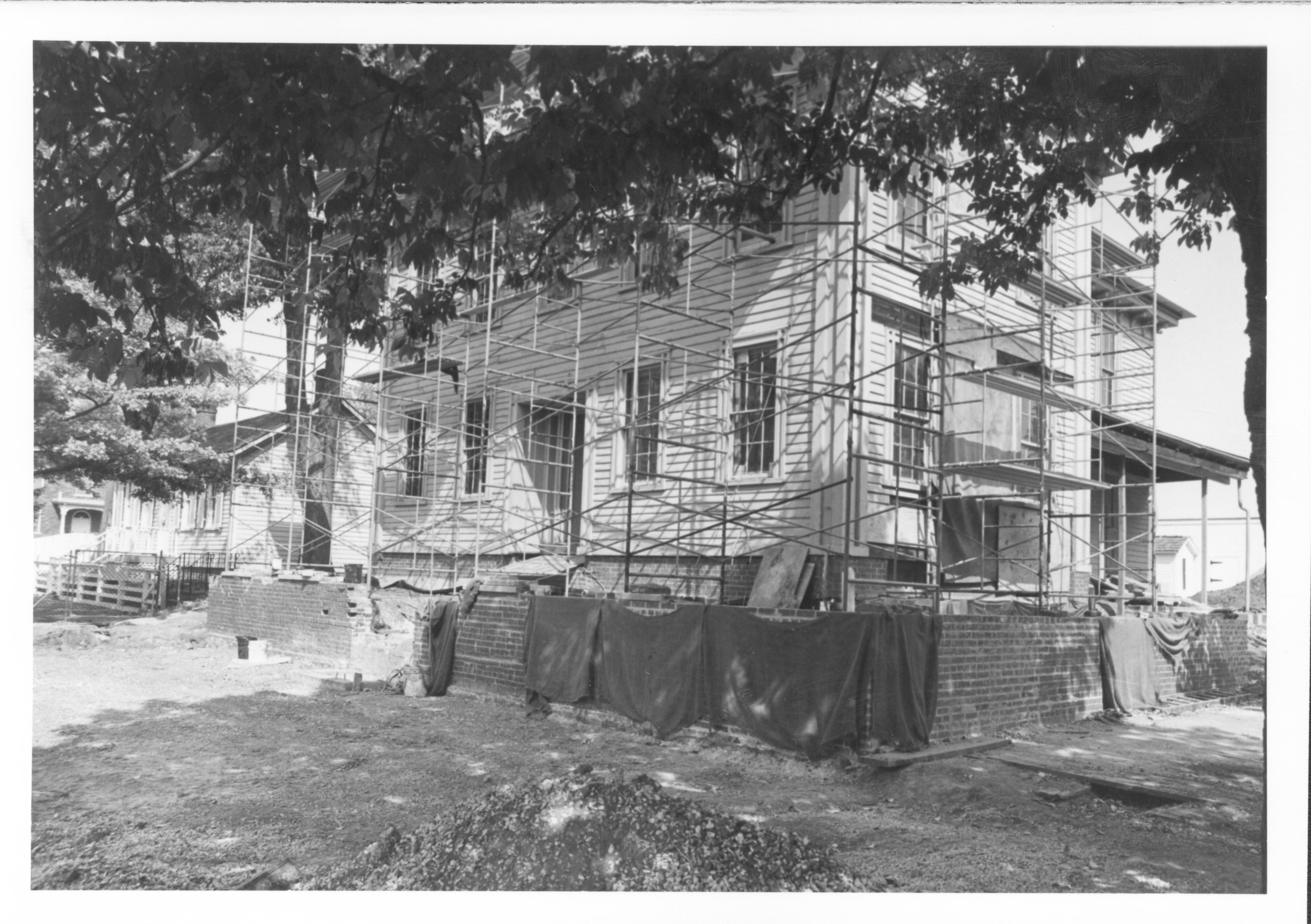 Front Home Restoration; 15-4 Lincoln, Home, Restoration, Southwest Corner, Exterior, Scaffolding