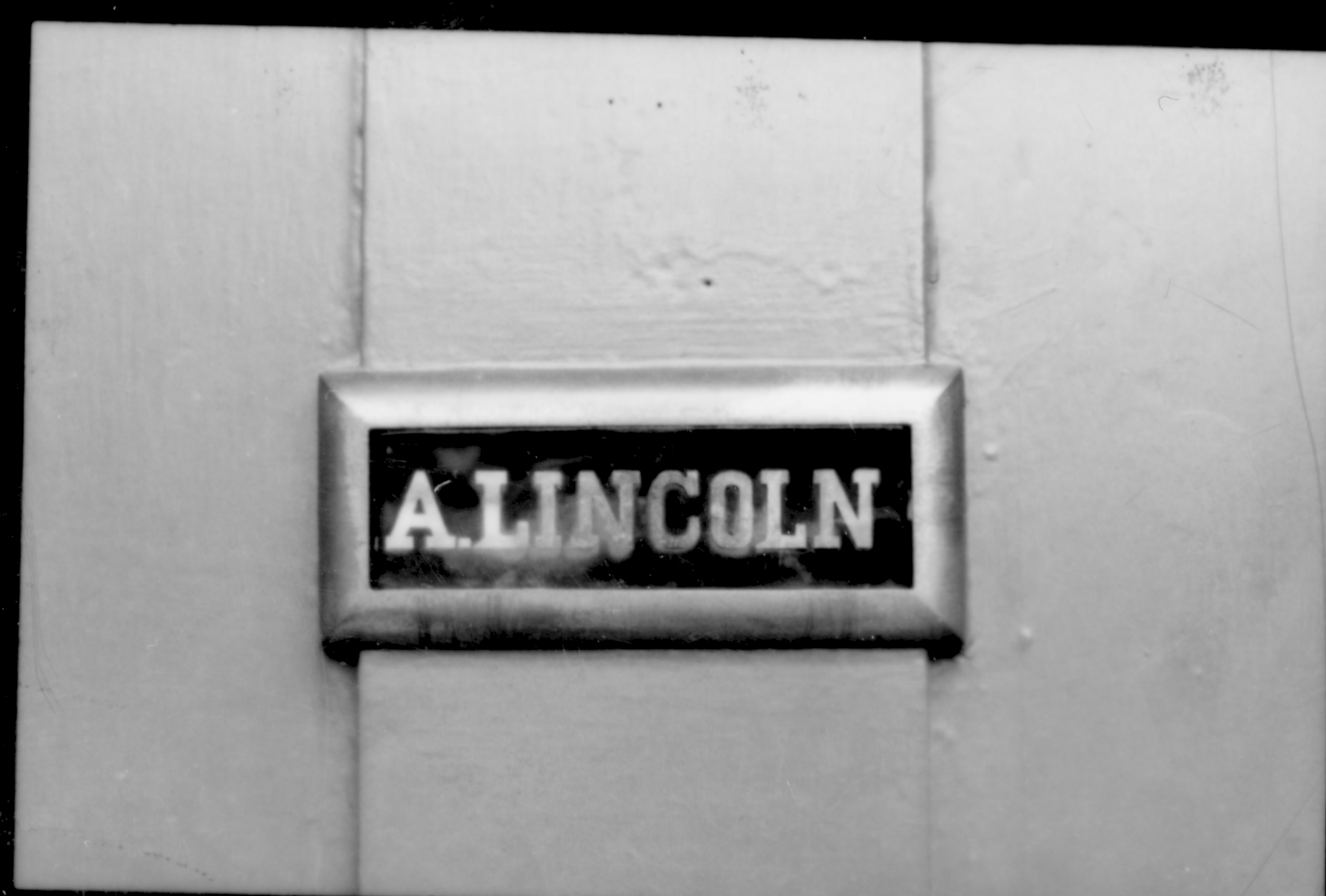 NA Lincoln, Home, Restoration, Front Door, Name Plate
