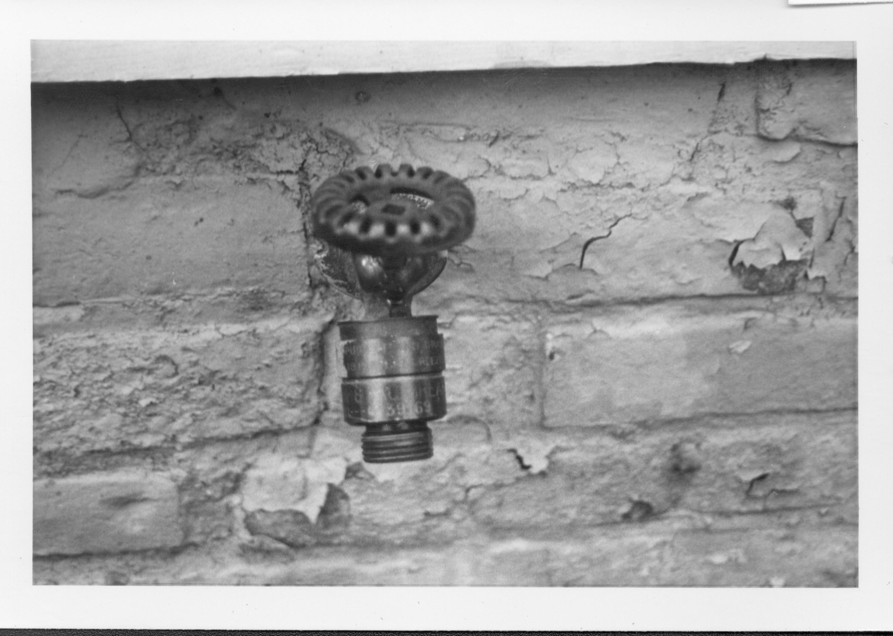 One of the water spigots for the Lincoln Home, probably along the north side of the home. All exterior spigots around the Lincoln Home were eliminated around 2012.