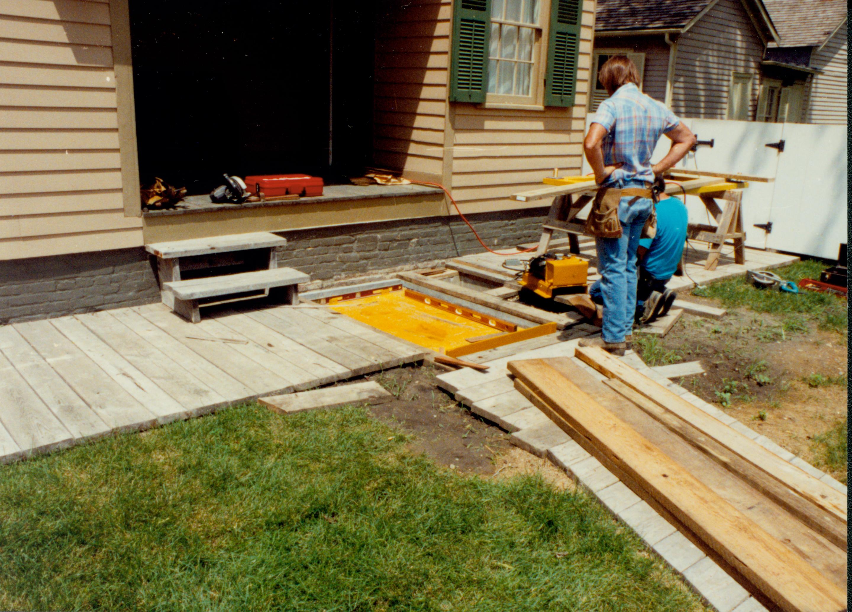 Construction of Lift to Lincoln Home PrintFile: Lincoln Home NHS - Lincoln Home, East Side Lincoln, Home, Handicap Lift