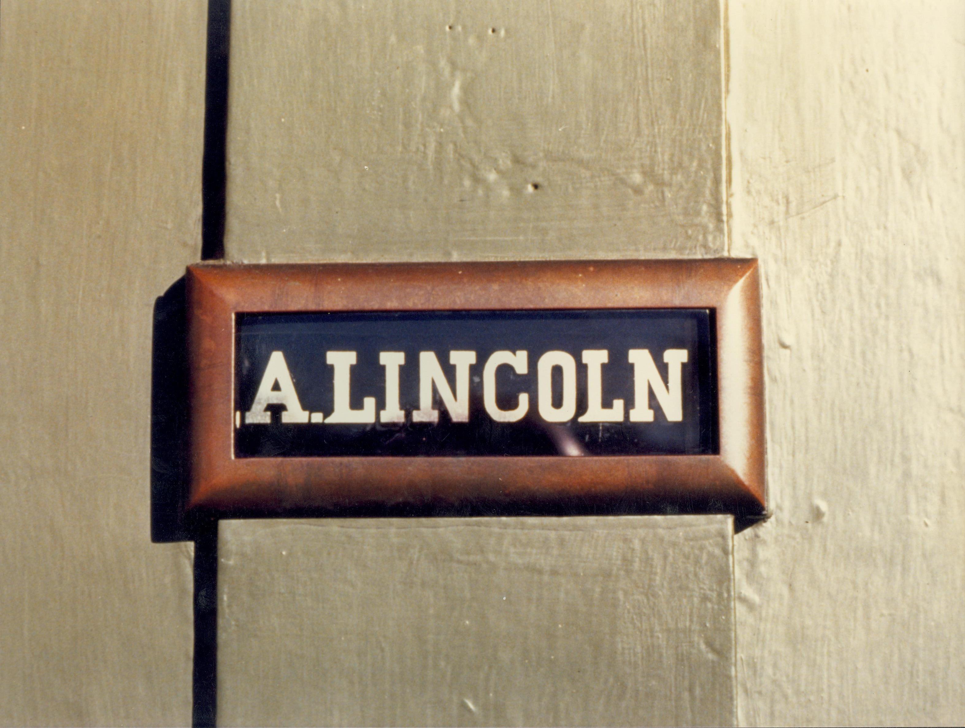NA Lincoln, Home, front, door, name, plate