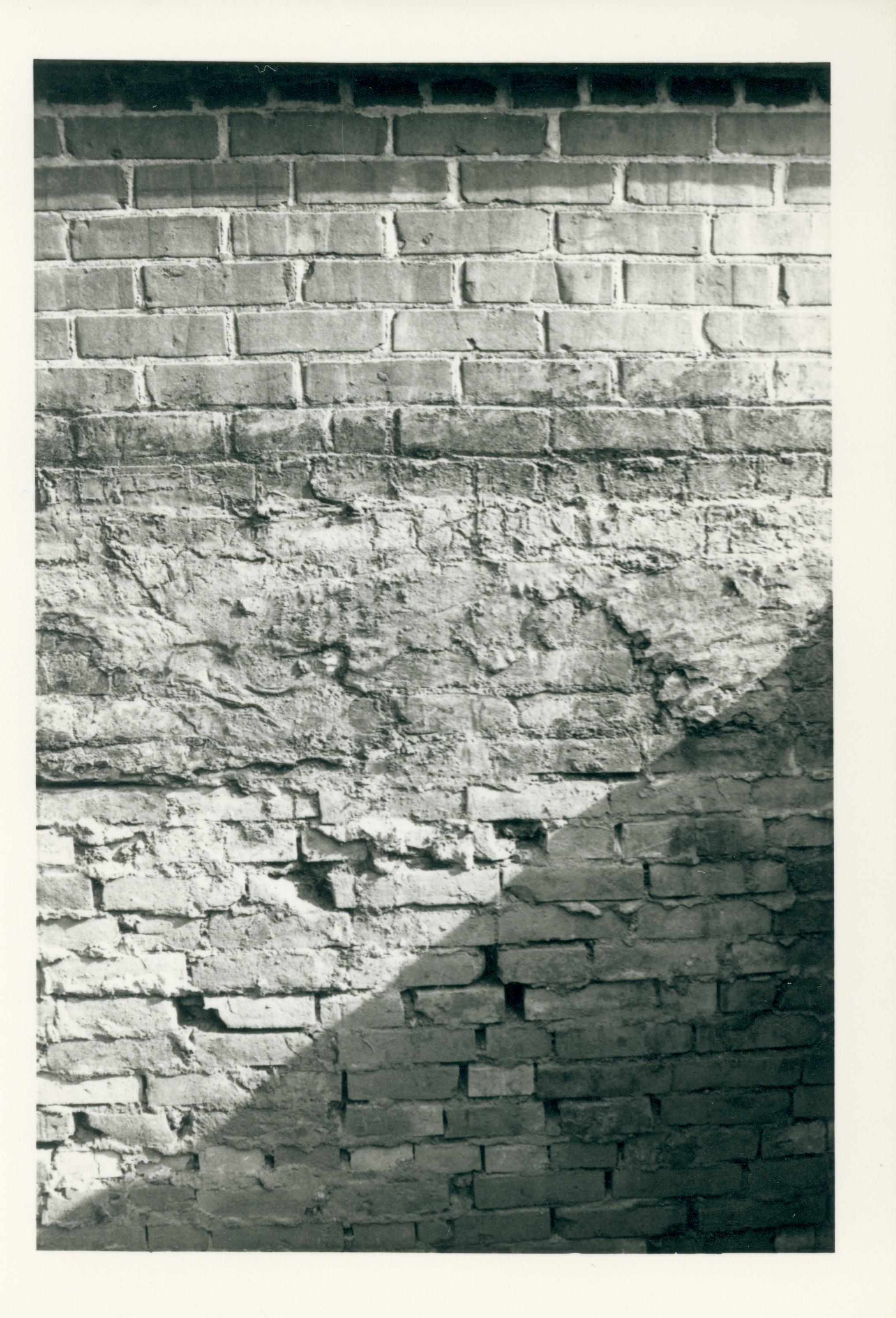 A section of the Lincoln Home foundation exposed during the 1987-1988 restoration.
