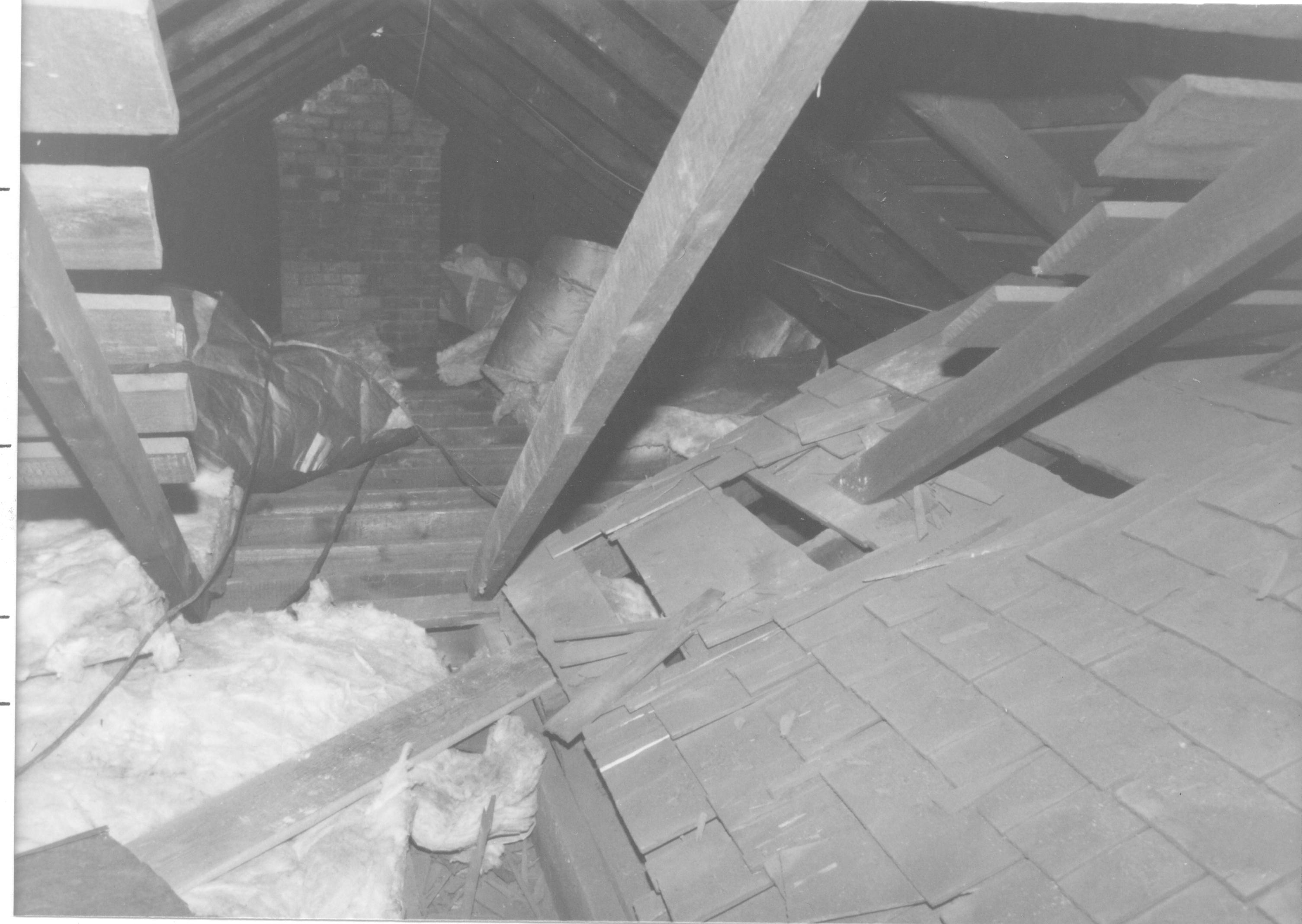 Morse House HS-9 14-7; Room 303, View west @ original roof Morse House, Interior