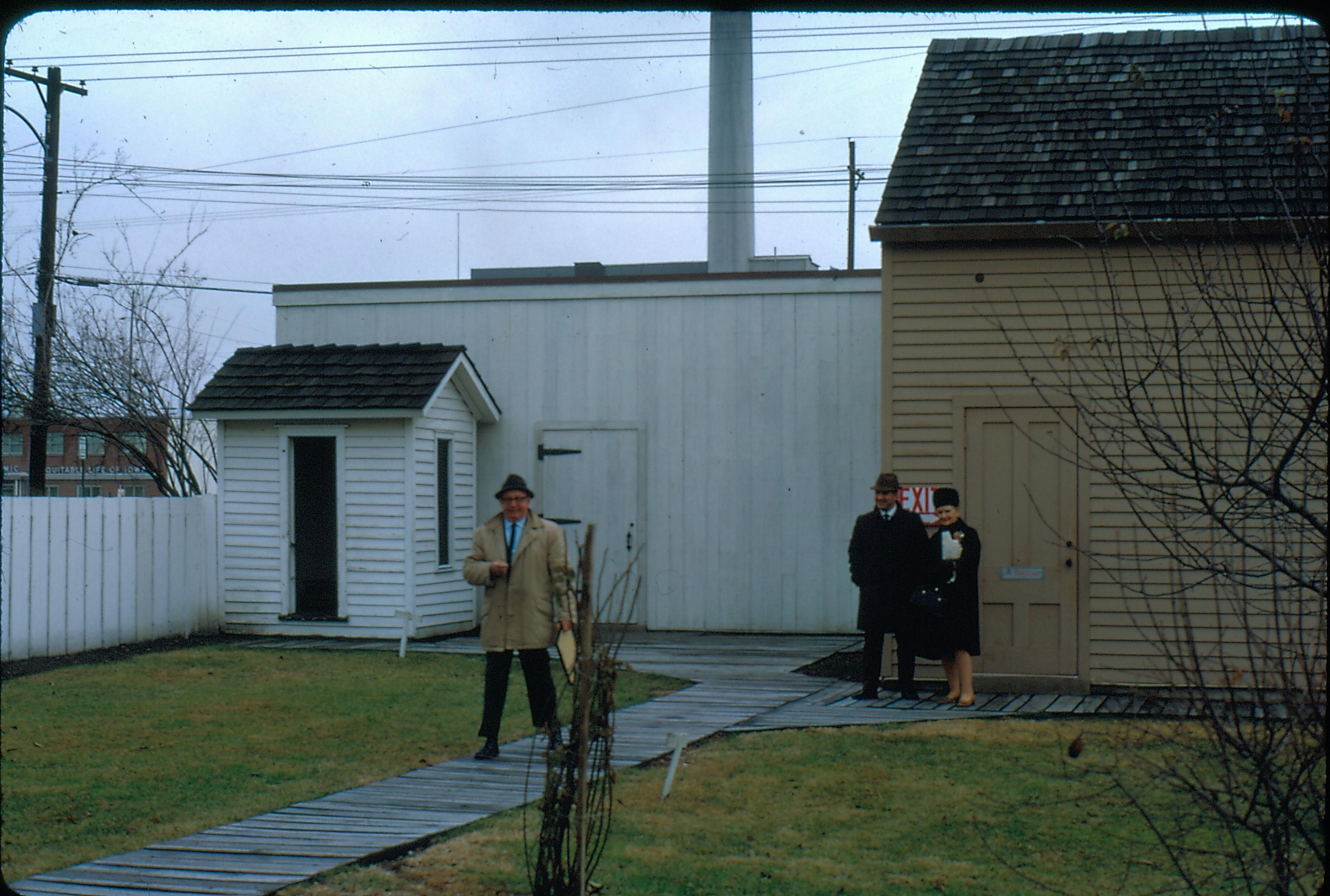 View of the Lincoln Home back yard, prior to 1972. Photographer facing north east.