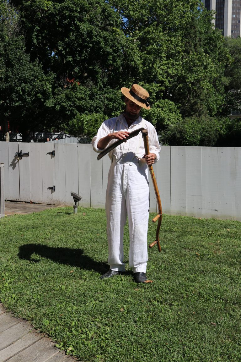 Fritz Klein (Mr. Lincoln), providing visitors with an idea of what life was like in the area in the 1860s.